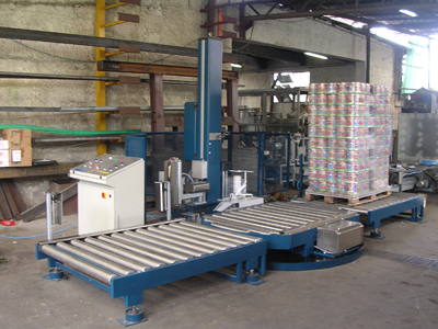 Impianto automatico in linea applicazioni sito.jpg Impianto di avvolgimento pallet azienda conserve alimentari Angri (SA)